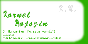 kornel mojszin business card